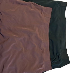 Skorts, purple and dark teal/green size large